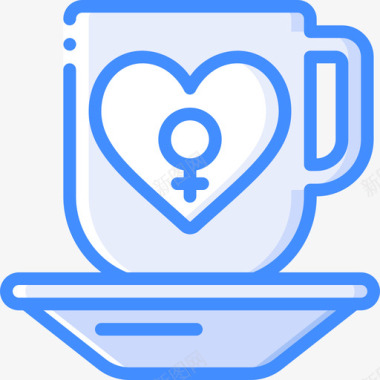 咖啡妇女节54蓝色图标