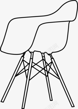 eames塑料扶手椅dawdaw设计师设计师椅子图标