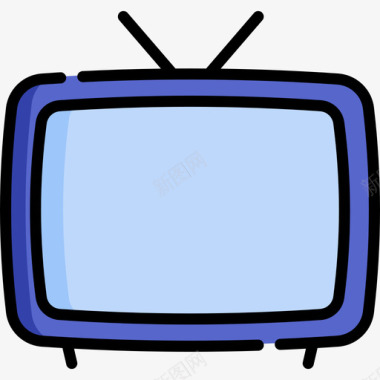 电视屏幕家居用品44线性颜色图标