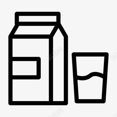牛奶杯饮料健康图标