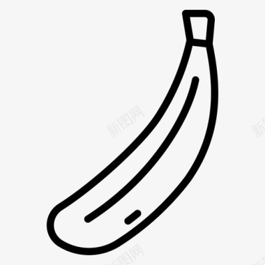 香蕉水果和蔬菜7种直线型图标