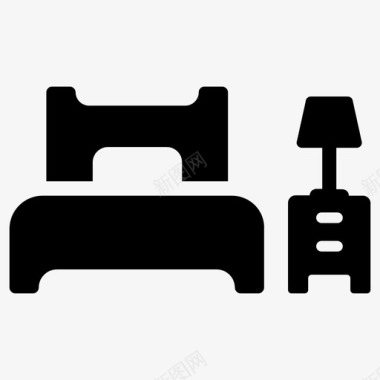 卧室床上用品家具图标