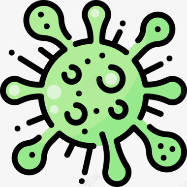 冠状病毒病毒传播2线状颜色图标