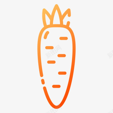 胡萝卜水果和蔬菜8梯度图标