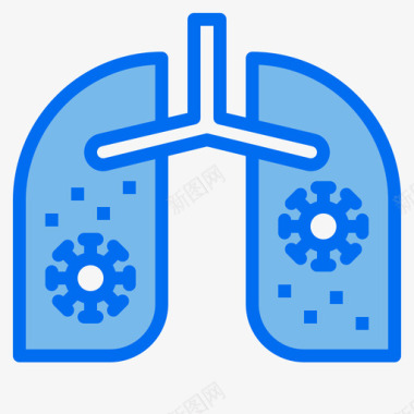 肺部医疗保健29蓝色图标