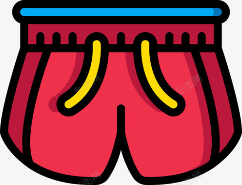 游泳短裤夏季运动会3线性颜色图标