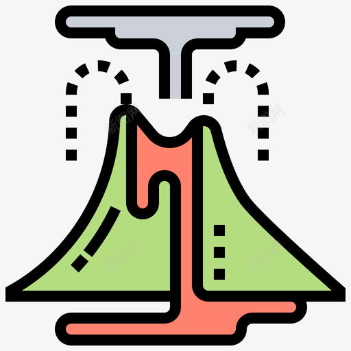 火山气候变化52线性颜色svg_新图网 https://ixintu.com 火山 气候变化 线性 颜色