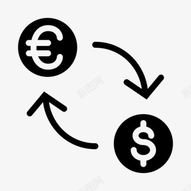 欧元兑美元货币金融业务填充图标