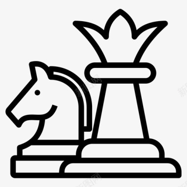 骑士和皇后国际象棋设备国际象棋游戏图标