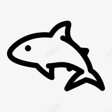 鲨鱼画鱼图标