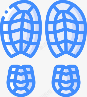 脚印徒步旅行10蓝色图标