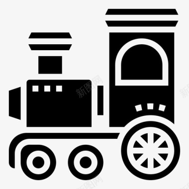 蒸汽机车54号铁路字形图标