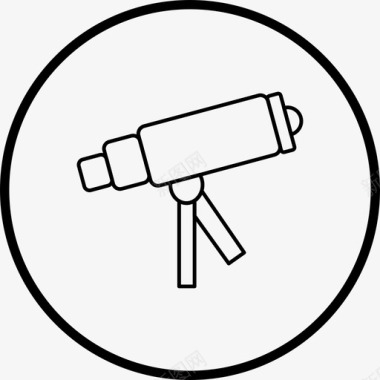 望远镜在支架上照片线图标图标
