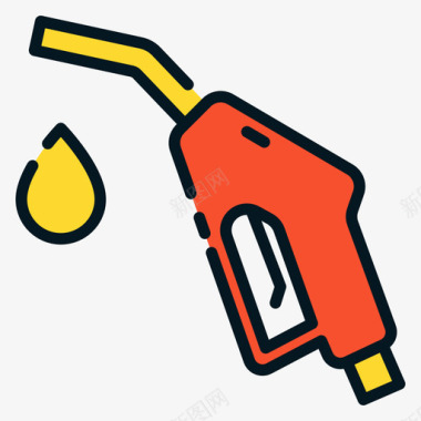 天然气石油工业16线性颜色图标