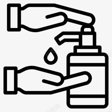 手洗洗手1线性图标