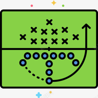 游戏策略美式足球75线性颜色图标