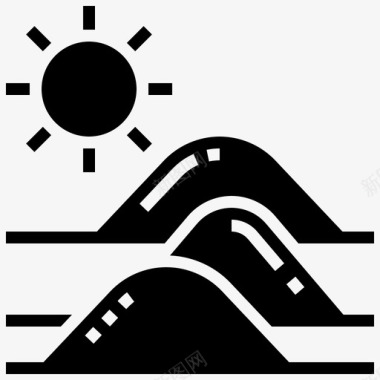 沙漠气候变化56字形图标