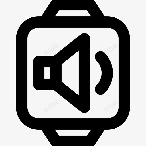 智能手表声音音量svg_新图网 https://ixintu.com 智能 手表 声音 音量 计算机 设备 电子设备 加粗 粗线条