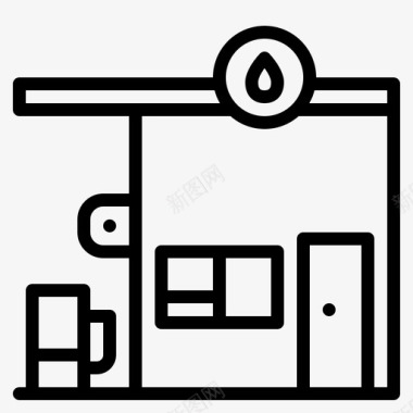 加油站建筑物城市图标