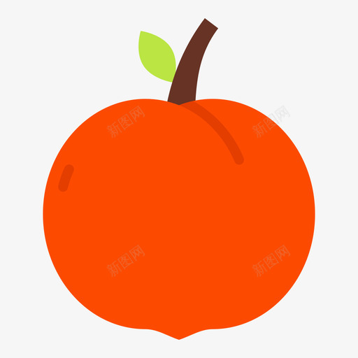 桃水果和蔬菜9个扁平svg_新图网 https://ixintu.com 水果 蔬菜 9个 扁平