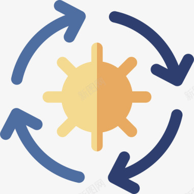 太阳能可再生能源41扁平图标