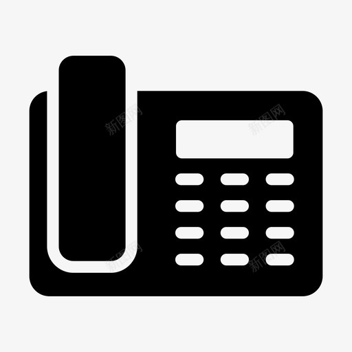 固定电话通信接收器svg_新图网 https://ixintu.com 电话 通信 固定 接收器 通话 符号