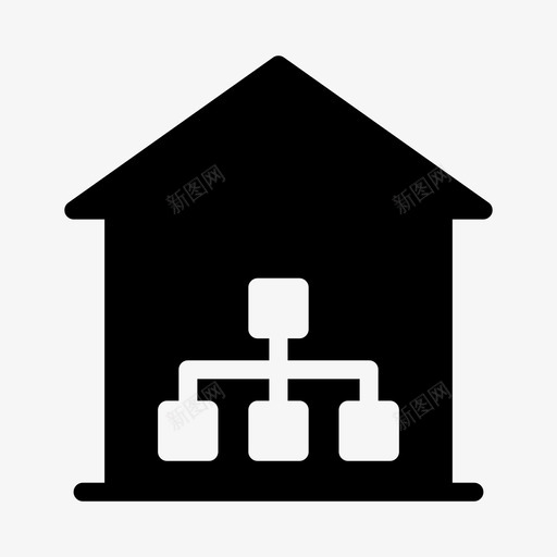 家庭网络建筑连接svg_新图网 https://ixintu.com 家庭 网络 建筑 连接 互联网 安全线 字形