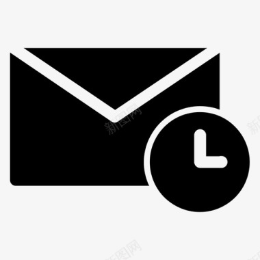 邮件时钟时间电子邮件图标