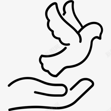 鸽子符号鸟和平图标