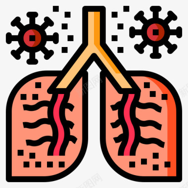 肺158病毒线状颜色图标
