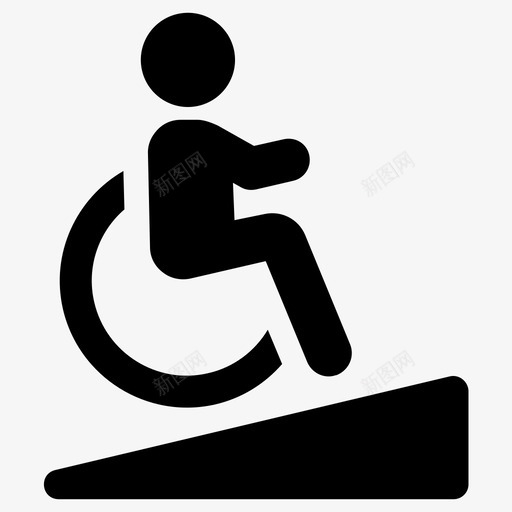 坡道通道残疾人svg_新图网 https://ixintu.com 坡道 通道 残疾人 倾斜 轮椅