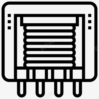 变压器电子元件6线性图标