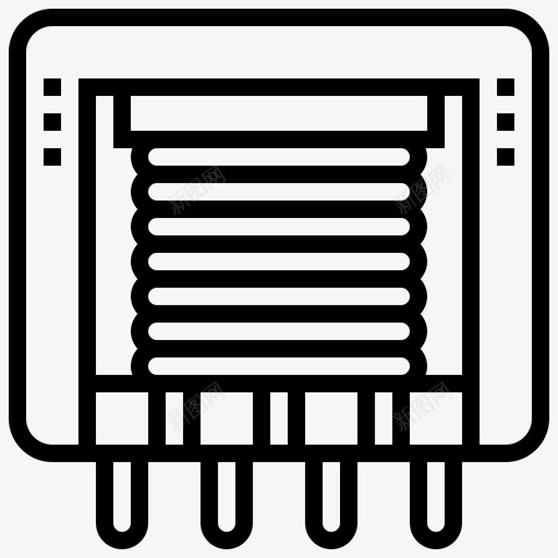 变压器电子元件6线性svg_新图网 https://ixintu.com 变压器 电子元件 线性