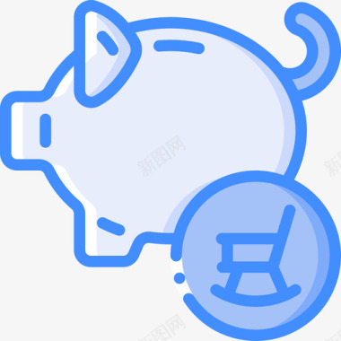 猪退休4蓝色图标