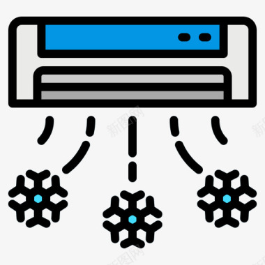 空调家庭办公室2线性颜色图标