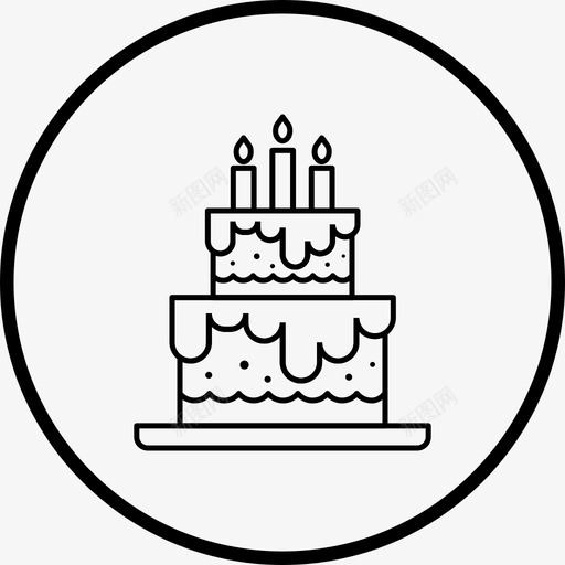 生日快乐蛋糕周年纪念生日蛋糕svg_新图网 https://ixintu.com 生日 快乐 蛋糕 周年纪念 生日蛋糕 蜡烛 庆祝 线图 图标