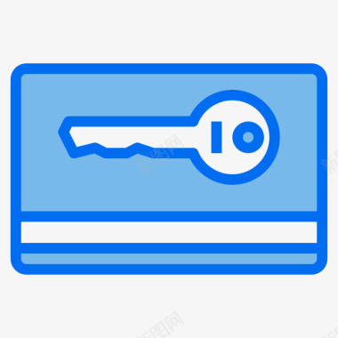 钥匙卡217号酒店蓝色图标
