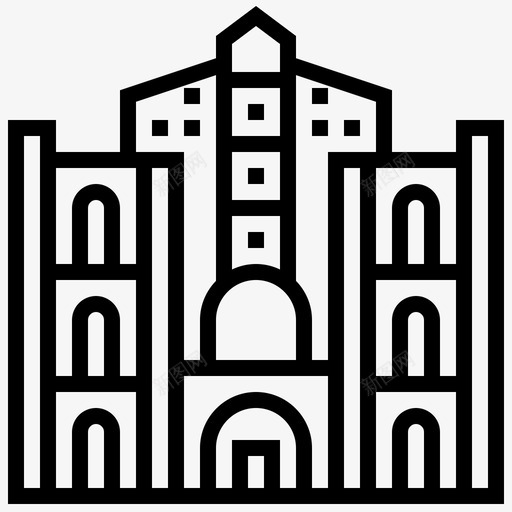 圣迈克尔大教堂地标50直线形svg_新图网 https://ixintu.com 迈克尔 大教堂 地标 直线 线形
