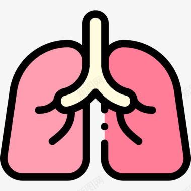 肺医疗服务20线性颜色图标