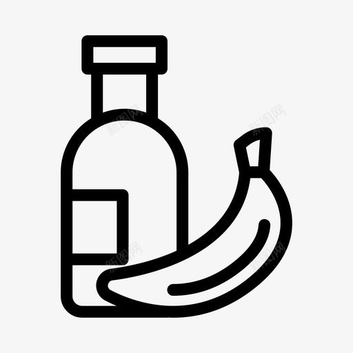 香蕉汁瓶饮料水果svg_新图网 https://ixintu.com 香蕉 汁瓶 健康 饮料 水果 生活方式 字形