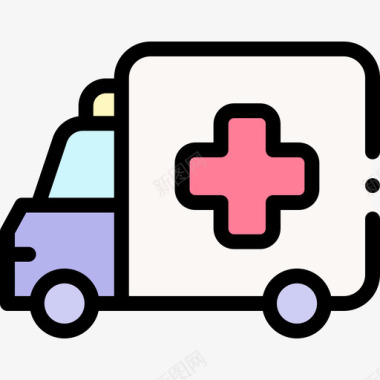 救护车医疗服务20线性颜色图标