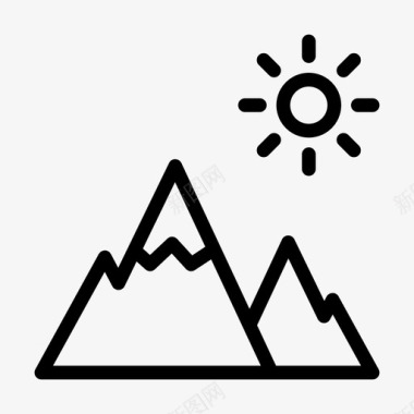太阳山山脉自然图标