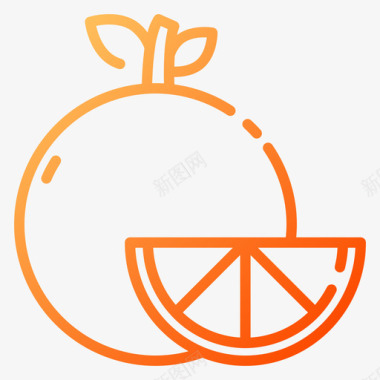 橘子水果和蔬菜8梯度图标