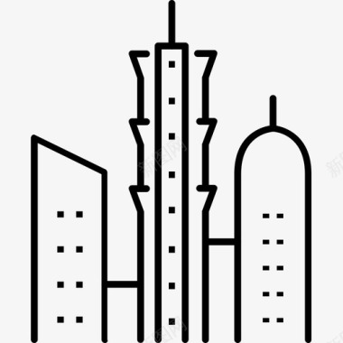 多哈建筑城市图标