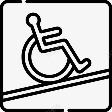 残疾人标志残疾人援助15直线图标