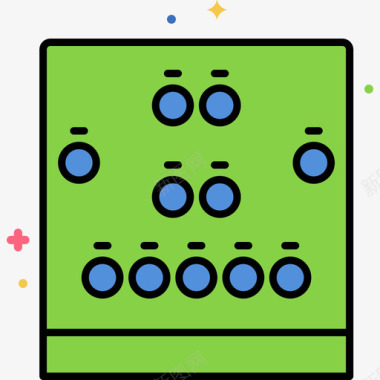 阵型美式足球75线形颜色图标