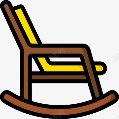 摇椅退休3线性颜色图标