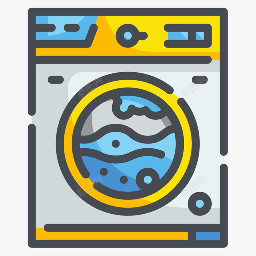 洗衣机清洁147线性颜色svg_新图网 https://ixintu.com 洗衣机 清洁 线性 颜色