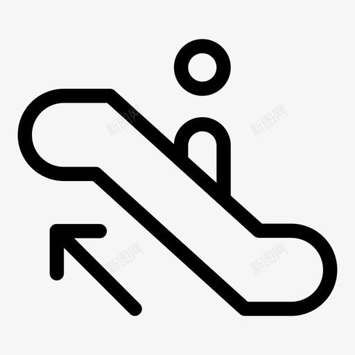 楼上自动扶梯人svg_新图网 https://ixintu.com 楼上 自动扶梯 工具 机场