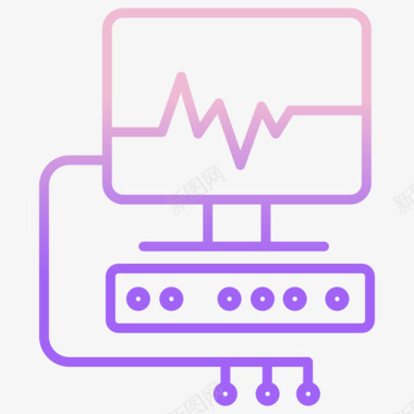 心电监护仪病毒163轮廓梯度图标